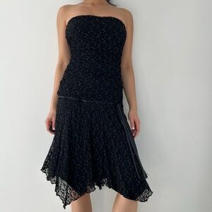 1990s Le Château Made in Canada Black Strapless Dress - Small